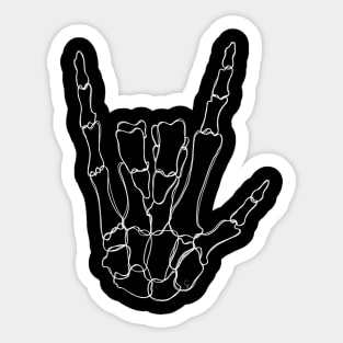 Bones I Love You Hand Gesture Sticker